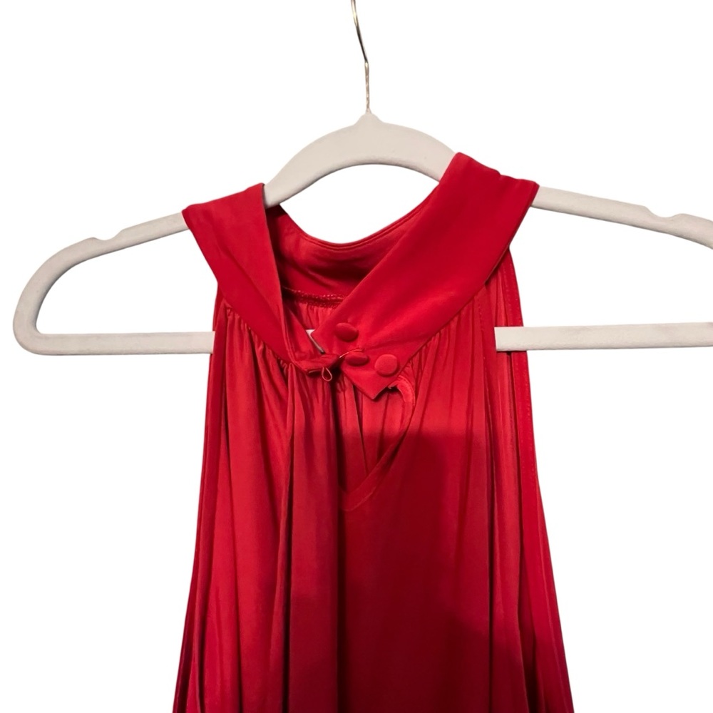 INC International Concepts size XL
Cherry Red sleeveless top with  neck tie